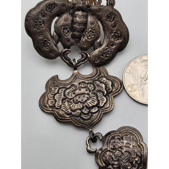 Dweck Signed Sterling Earrings 4"Statement Dangles Butterfly - Picture 3 of 7